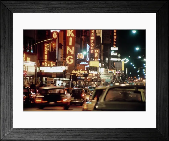 Framed Print : 49th Street At Night Framed Print : 49th Street At Night