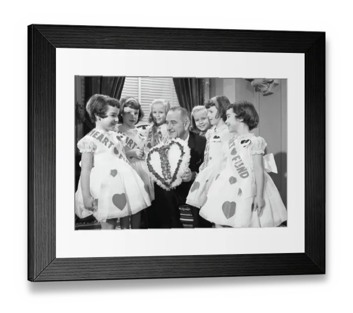 Framed Print : Vice President Lyndon Johnson Receives Valentines Framed Print : Vice President Lyndon Johnson Receives Valentines