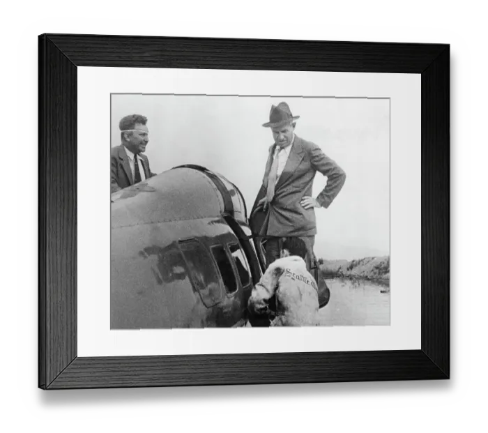 Framed Print : Wiley Post And Will Rogers Prepare For Their Doomed Flight Framed Print : Wiley Post And Will Rogers Prepare For Their Doomed Flight