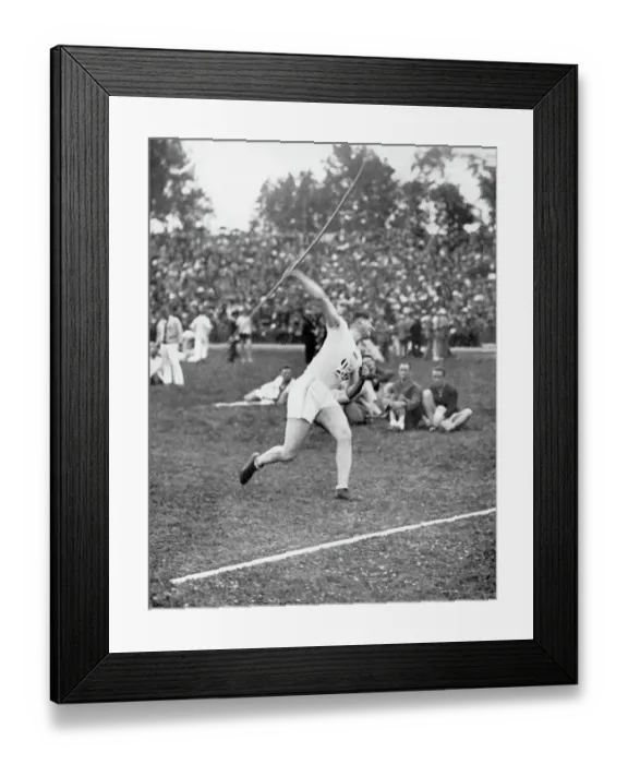 Framed Print : E.G. Oherst Throws the Javelin At The Paris Olympics Framed Print : E.G. Oherst Throws the Javelin At The Paris Olympics