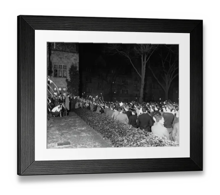Framed Print : Yale's Rally Pre Game