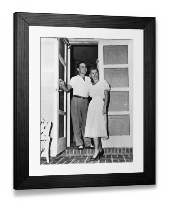 Framed Print : Charles Hill And Jerri Mason Stand In The Doorway Virginia Hill's Home Framed Print : Charles Hill And Jerri Mason Stand In The Doorway Virginia Hill's Home