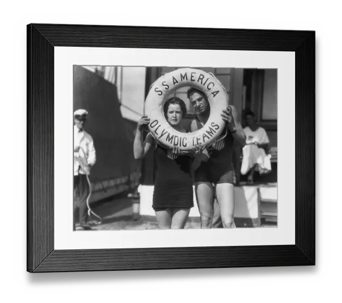 Framed Print : Gertrude Ederle and John Weismuller Framed Print : Gertrude Ederle and John Weismuller