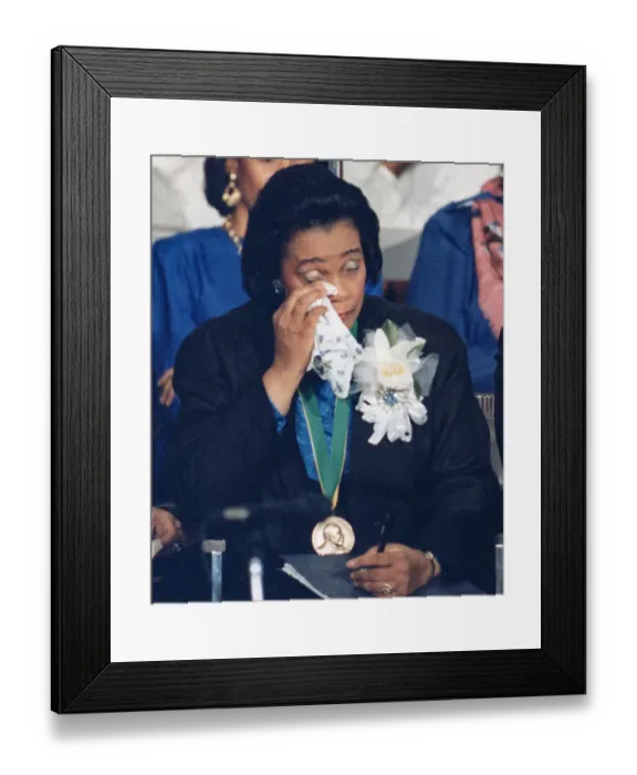 Framed Print : Coretta Scott King Wipes Away A Tear Framed Print : Coretta Scott King Wipes Away A Tear