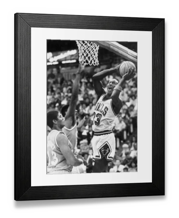Framed Print : Michael Jordan Shoots Basketball In Preseason Game Framed Print : Michael Jordan Shoots Basketball In Preseason Game