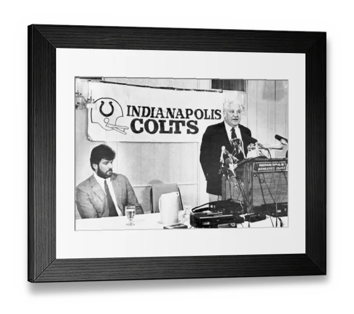 Framed Print : Robert Irsay Speaks At Press Conference Framed Print : Robert Irsay Speaks At Press Conference