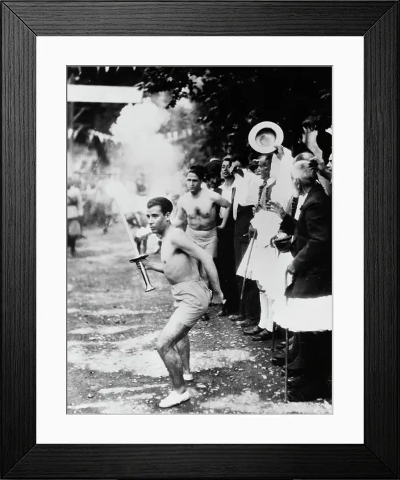 Framed Print : First Torch Bearer - Olympics 1936 Framed Print : First Torch Bearer - Olympics 1936