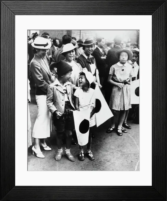 Framed Print : Japanese Children Laughing - Olympics 1936 Framed Print : Japanese Children Laughing - Olympics 1936