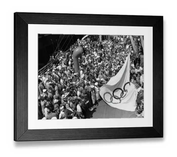Framed Print : Hoisting The Olympic Flag - Olympics 1936 Framed Print : Hoisting The Olympic Flag - Olympics 1936
