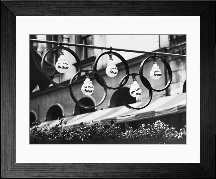 Framed Print : Multilingual Restaurant - Olympics 1936 Framed Print : Multilingual Restaurant - Olympics 1936