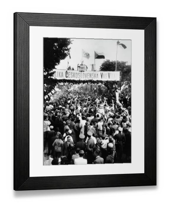 Framed Print : Olympic Flame In Czechoslovakia - Olympics 1936 Framed Print : Olympic Flame In Czechoslovakia - Olympics 1936