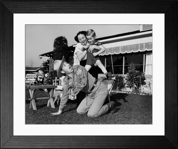 Framed Print : Bud Abbott With Wife And Son Framed Print : Bud Abbott With Wife And Son