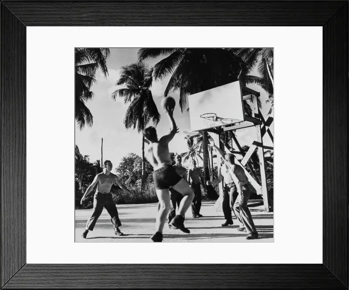 Framed Print : Seabees Play Basketball Framed Print : Seabees Play Basketball