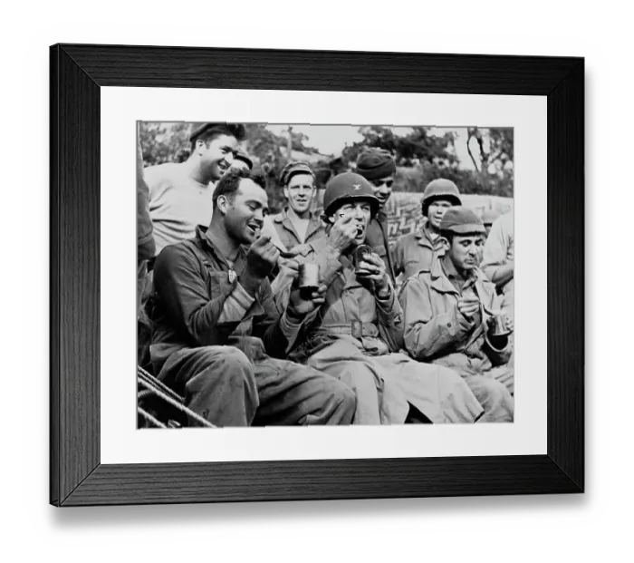 Framed Print : Soldiers Eat Rations Framed Print : Soldiers Eat Rations