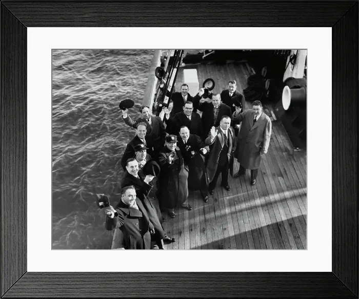 Framed Print : American Athletes Return - 1936 Winter Olympics Framed Print : American Athletes Return - 1936 Winter Olympics