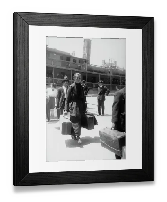 Framed Print : People Leave The Boat - Ellis Island Framed Print : People Leave The Boat - Ellis Island