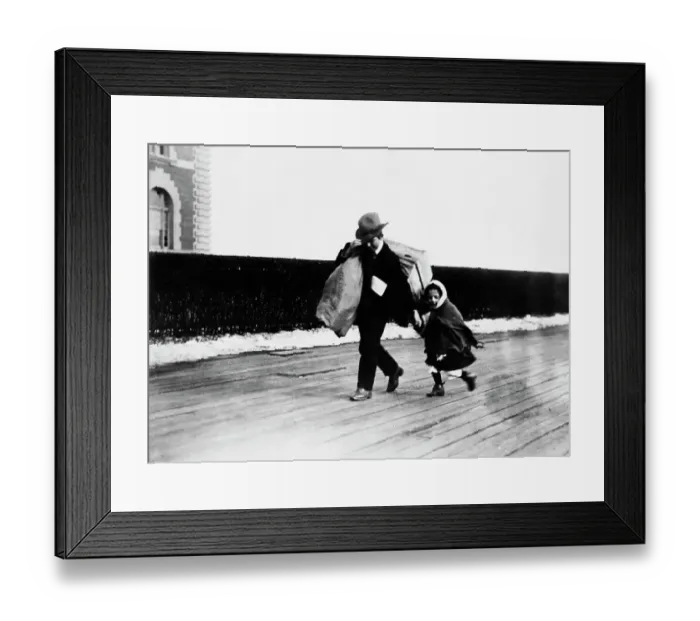 Framed Print : Children Rush To leave Ellis Island Framed Print : Children Rush To leave Ellis Island
