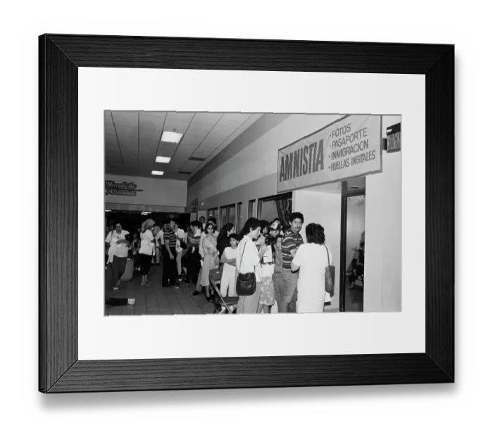 Framed Print : Undocumented People Queue Outside Immigration Framed Print : Undocumented People Queue Outside Immigration