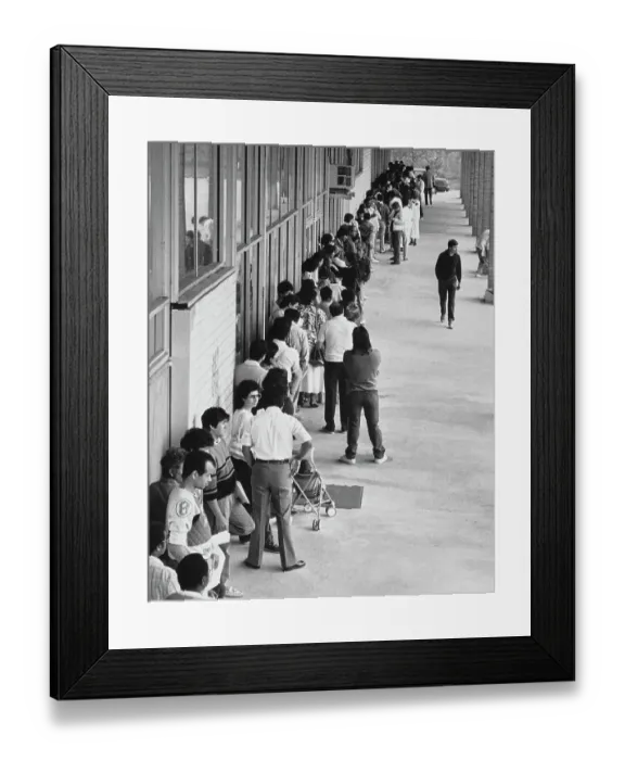 Framed Print : Undocumented People Wait In Line