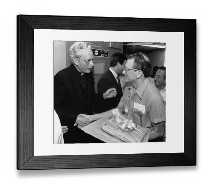 Framed Print : Archbishop Edward McCarthy Greets Released Prisoners Framed Print : Archbishop Edward McCarthy Greets Released Prisoners