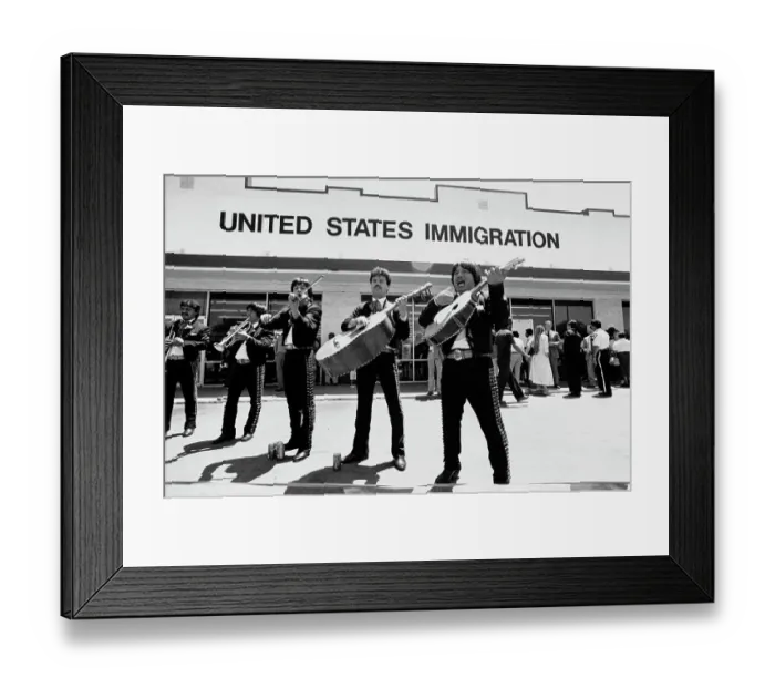 Framed Print : Mariachi Band Outside The U.S. Immigration Office Framed Print : Mariachi Band Outside The U.S. Immigration Office