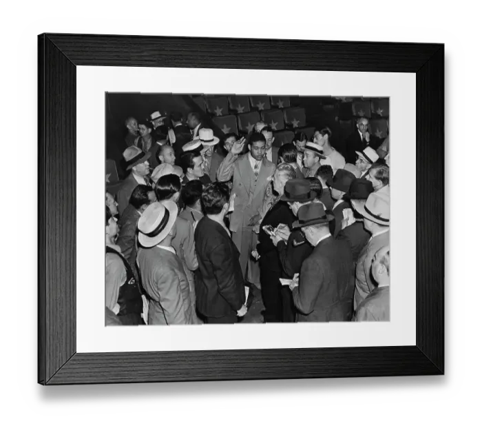Framed Print : Joe Louis Meeting Reporters