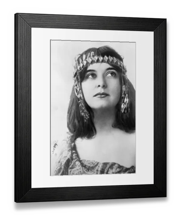 Framed Print : Ruth Rose. Portrait of Ruth Rose in elaborate headdress Framed Print : Ruth Rose. Portrait of Ruth Rose in elaborate headdress