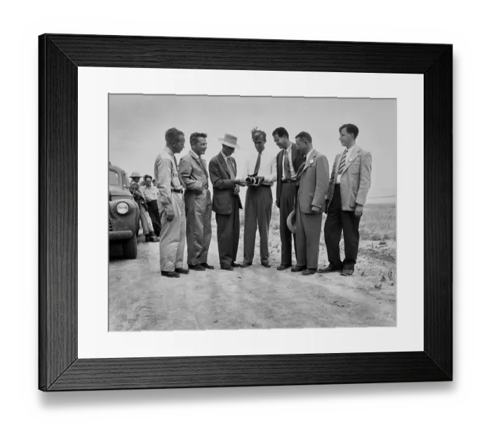Framed Print : Nuclear Scientists At Testing Site Framed Print : Nuclear Scientists At Testing Site