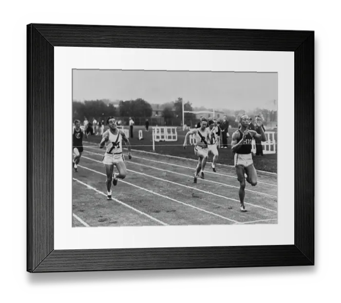 Framed Print : Jesse Owens Crossing Finish Line Framed Print : Jesse Owens Crossing Finish Line