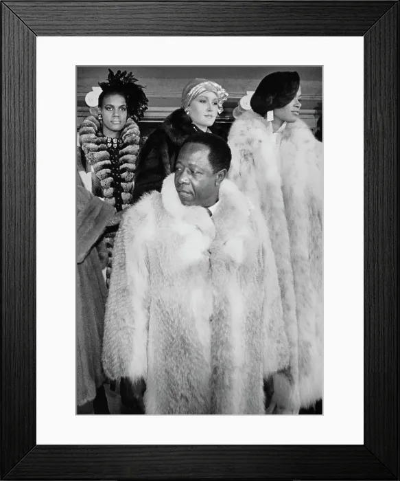 Framed Print : Hank Aaron In Fur Coat Framed Print : Hank Aaron In Fur Coat