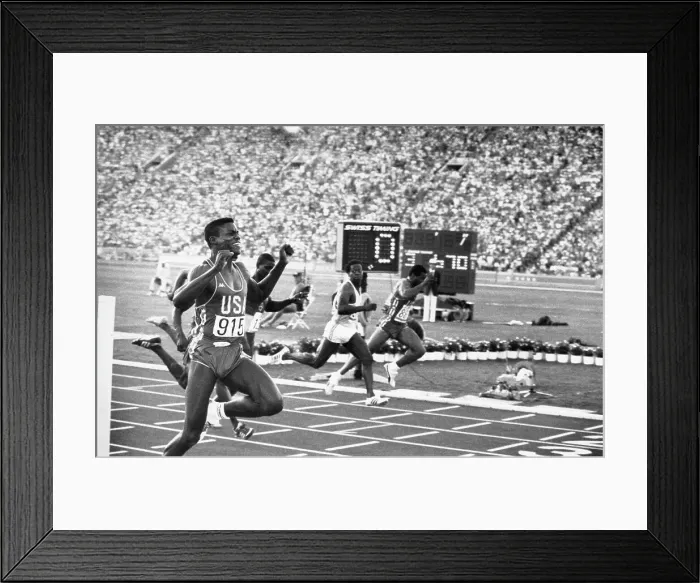 Framed Print : Carl Lewis Wins Gold Medal In the 100 Meter Framed Print : Carl Lewis Wins Gold Medal In the 100 Meter