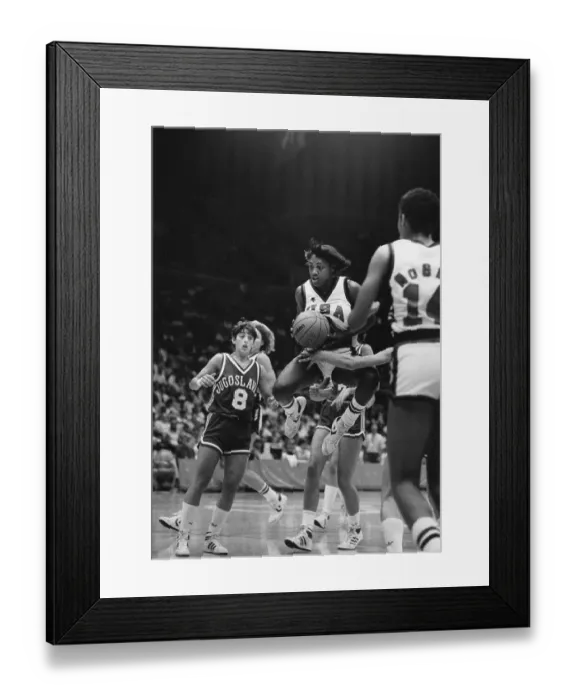 Framed Print : Teresa Edwards Of U.S. Basketball Team Leaps During Game Framed Print : Teresa Edwards Of U.S. Basketball Team Leaps During Game