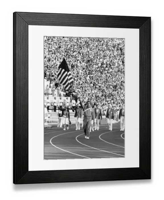 Framed Print : Ed Burke Carries U.S. Flag At Olympic Games Opening Ceremony Framed Print : Ed Burke Carries U.S. Flag At Olympic Games Opening Ceremony