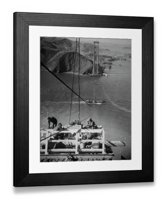Framed Print : Golden Gate Bridge During Construction