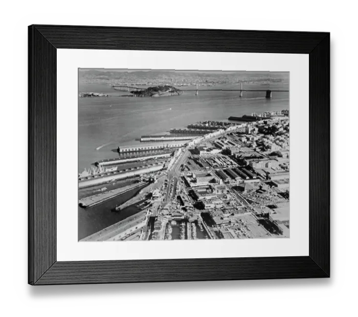 Framed Print : Embarcadero Aerial View Framed Print : Embarcadero Aerial View