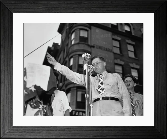 Framed Print : Gov. Elmer Benson Addresses Rally Framed Print : Gov. Elmer Benson Addresses Rally