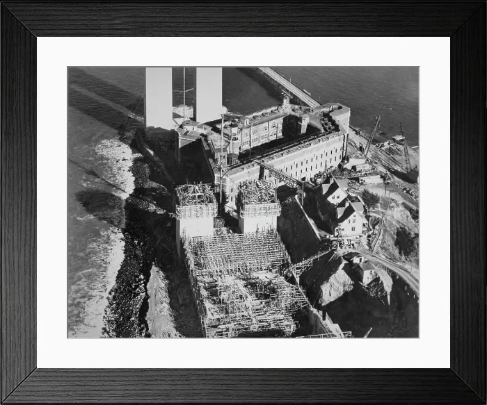 Framed Print : Golden Gate Bridge Construction Framed Print : Golden Gate Bridge Construction