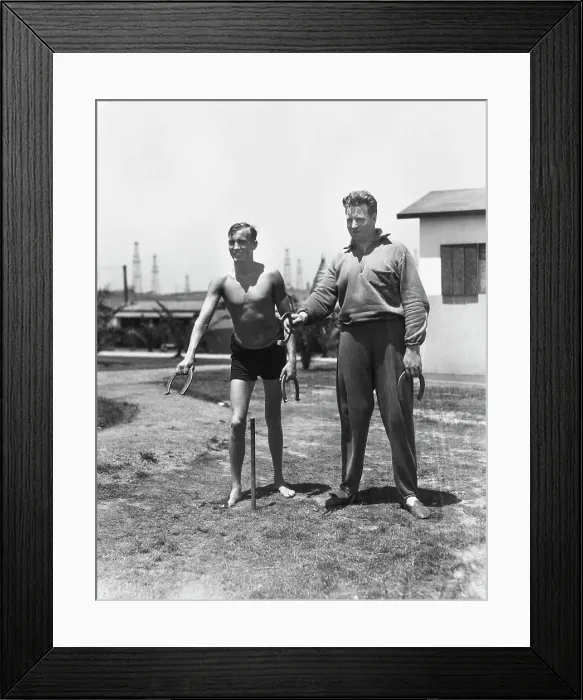 Framed Print : Athletes Play Horseshoes - 1932 Olympics Framed Print : Athletes Play Horseshoes - 1932 Olympics