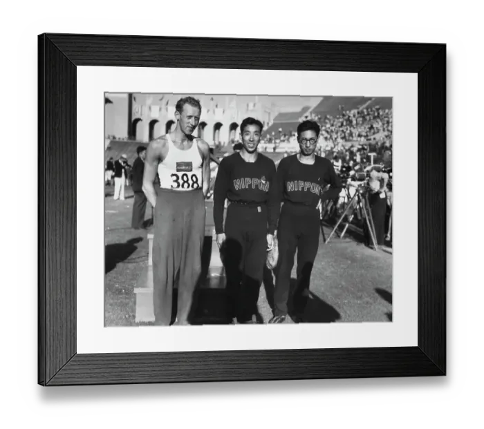 Framed Print : Hop, Step And Jump Winners - 1932 Olympics Framed Print : Hop, Step And Jump Winners - 1932 Olympics