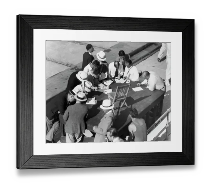 Framed Print : Judges And Officials Swimming Event - 1932 Olympics Framed Print : Judges And Officials Swimming Event - 1932 Olympics