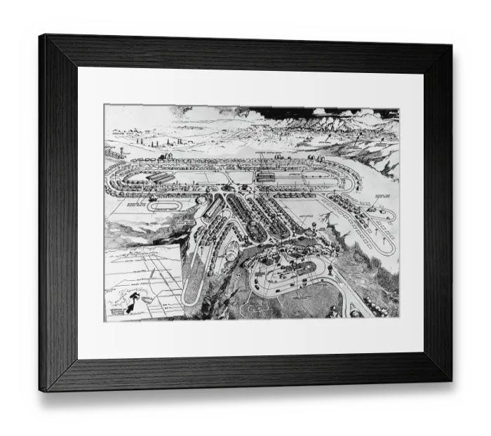 Framed Print : 1932 Olympic Village Drawing Framed Print : 1932 Olympic Village Drawing