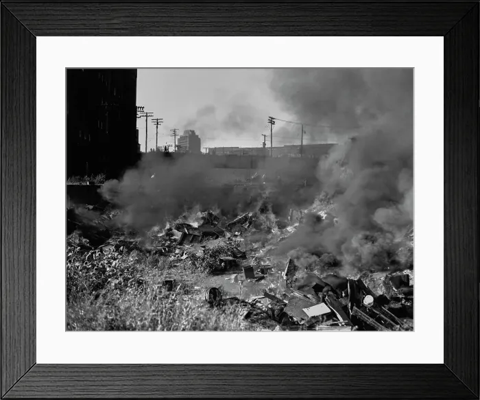 Framed Print : Shantytown On Fire In Search For Torso Killer Framed Print : Shantytown On Fire In Search For Torso Killer