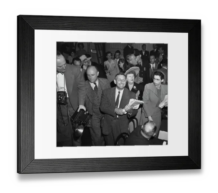 Framed Print : John Howard Lawson Leaving HUAC Hearing