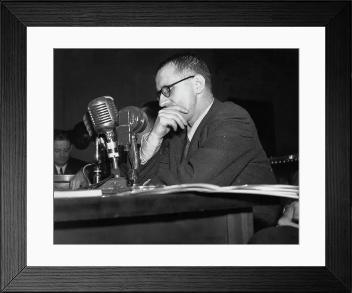 Framed Print : Bertolt Brecht Testifying At HUAC Hearing