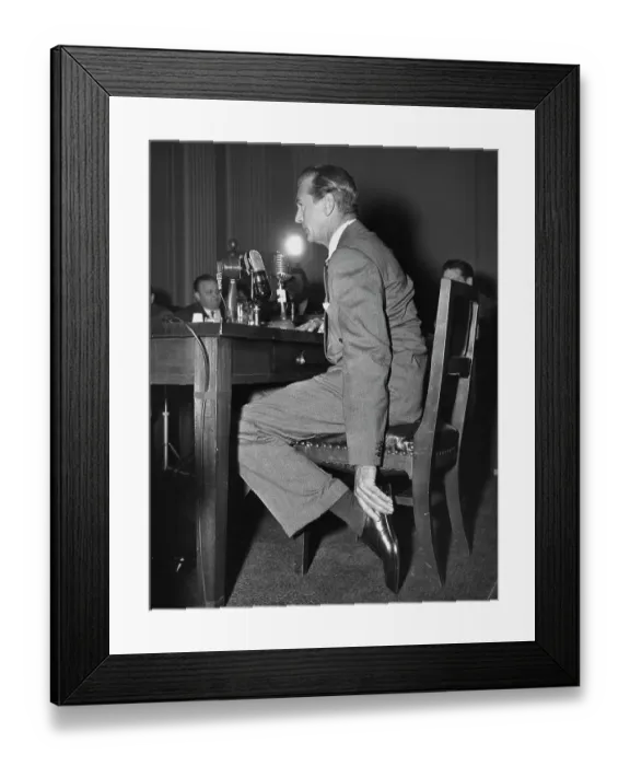 Framed Print : Gary Cooper Testifying At HUAC Hearing