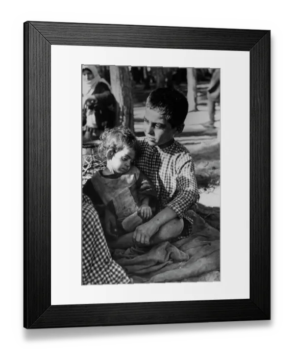 Framed Print : Arab Children In Refugee Camp Framed Print : Arab Children In Refugee Camp