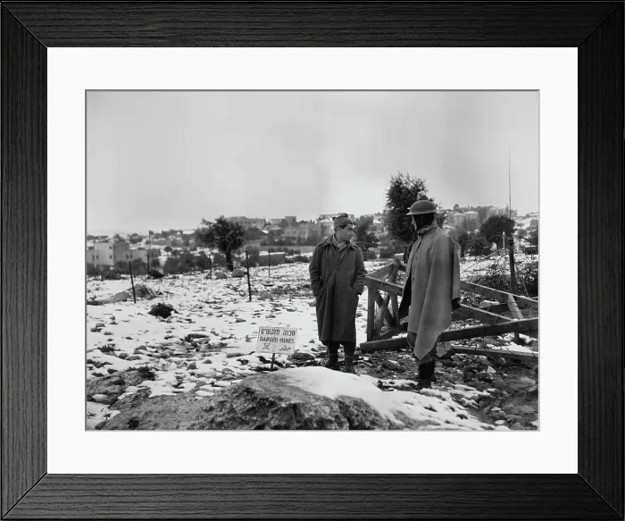 Framed Print : Jerusalem Road Block In The Snow Framed Print : Jerusalem Road Block In The Snow