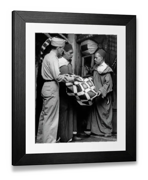 Framed Print : Soldier Haggling In Algiers Framed Print : Soldier Haggling In Algiers