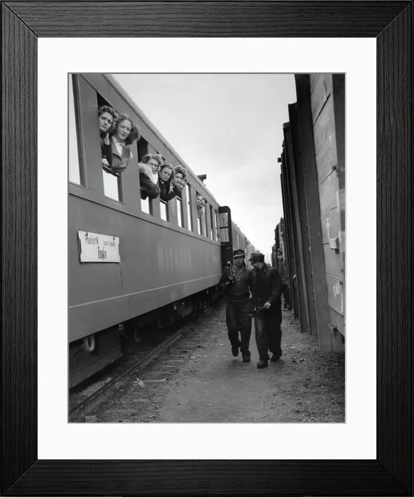 Framed Print : Passenger Train Stopped At Soviet Checkpoint Framed Print : Passenger Train Stopped At Soviet Checkpoint