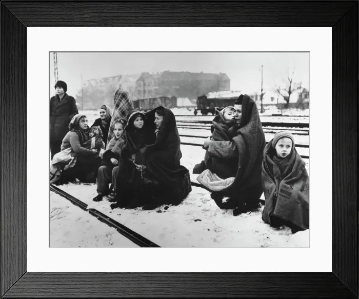 Framed Print : German Refugees Rest In The Snow Framed Print : German Refugees Rest In The Snow